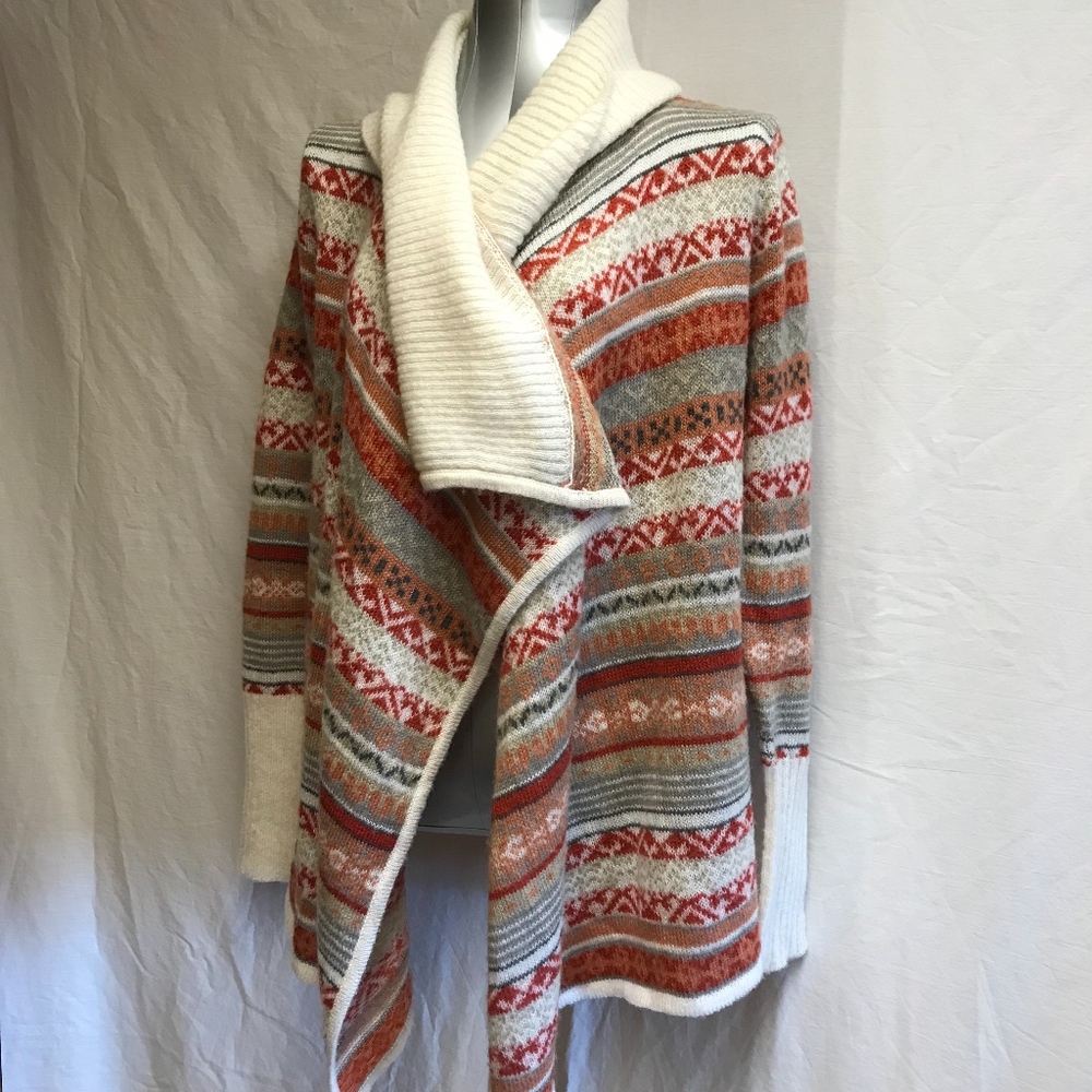 Kensie Knit Long Wrap Sweater- Small